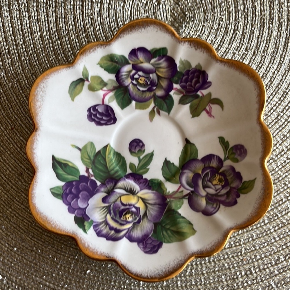 Rosina bone china floral saucer Made in England